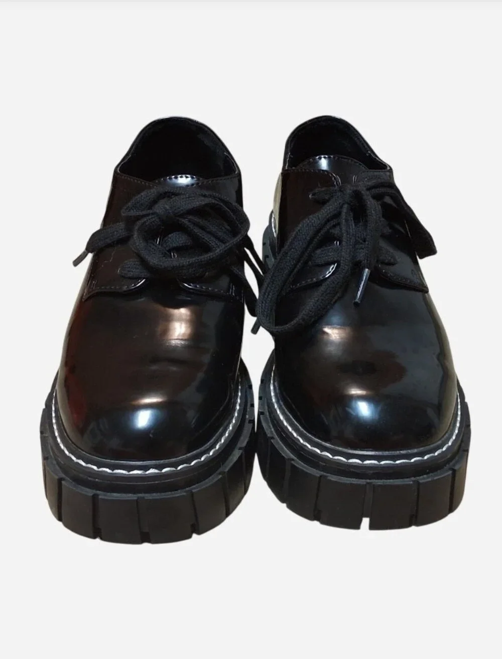 Madden Girl Black Chunky Lace-Up Oxford